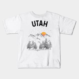 Utah State Vintage Retro Kids T-Shirt